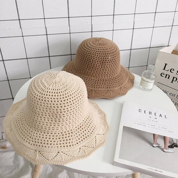 Handmade Accessories - NEW HANDMADE WOMEN'S COTTON SUMMER BUCKET HAT BEIGE